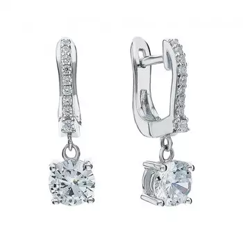 Серебряные серьги с фианитами