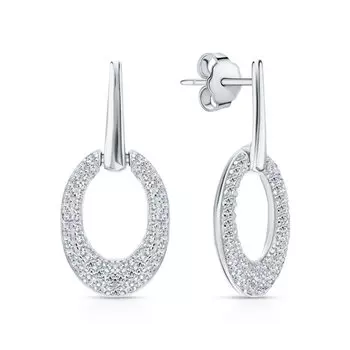 Серебряные серьги с фианитами