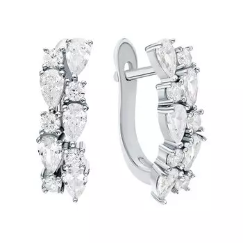 Серебряные серьги с фианитами