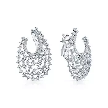 Серебряные серьги с фианитами