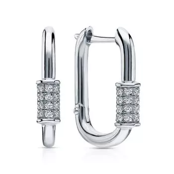 Серебряные серьги с фианитами