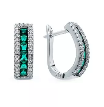 Серебряные серьги с фианитами