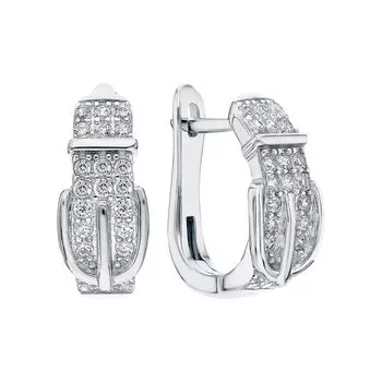 Серебряные серьги с фианитами