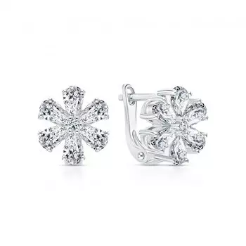 Серебряные серьги с фианитами