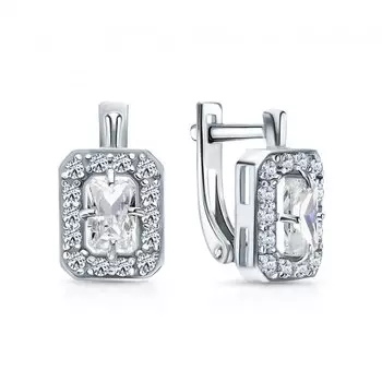 Серебряные серьги с фианитами