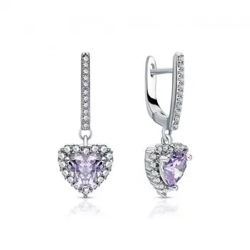 Серебряные серьги с фианитами