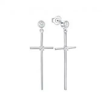 Серебряные серьги с фианитами