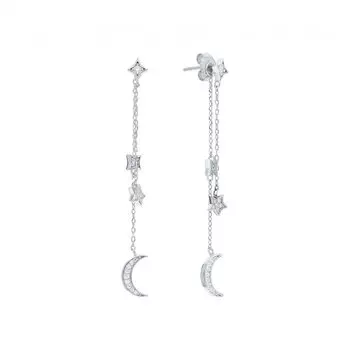 Серебряные серьги с фианитами