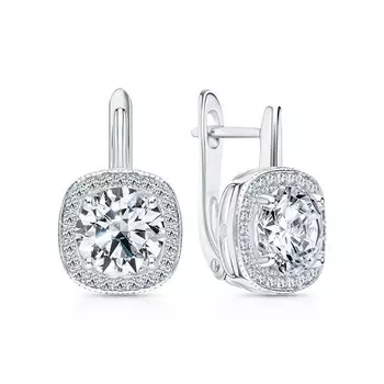 Серебряные серьги с фианитами