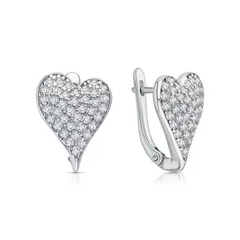 Серебряные серьги с фианитами