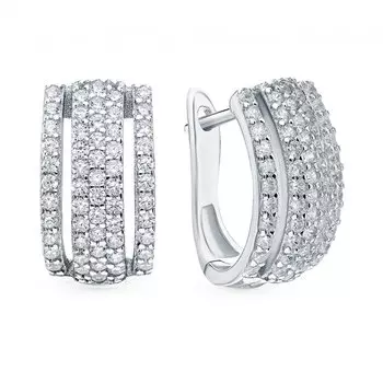 Серебряные серьги с фианитами