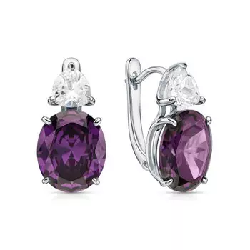 Серебряные серьги с фианитами