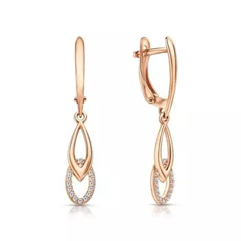 Серебряные серьги с фианитами