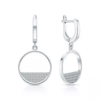 Серебряные серьги с фианитами