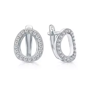 Серебряные серьги с фианитами