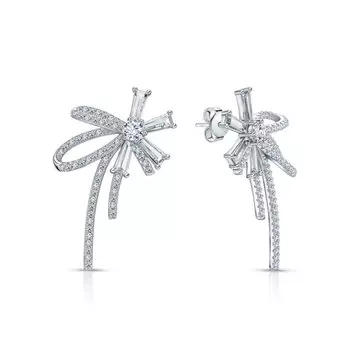 Серебряные серьги с фианитами