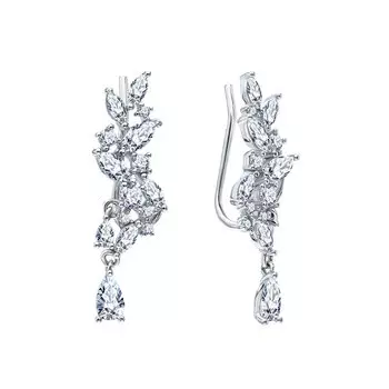 Серебряные серьги с фианитами