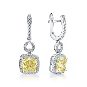 Серебряные серьги с фианитами