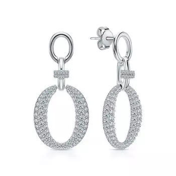 Серебряные серьги с фианитами