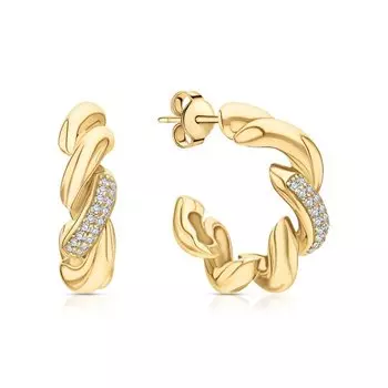 Серебряные серьги с фианитами