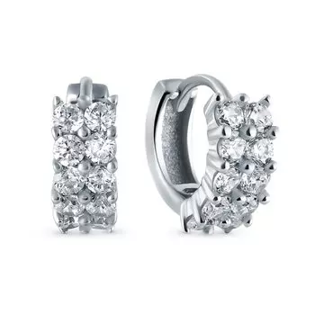 Серебряные серьги с фианитами