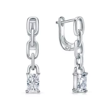 Серебряные серьги с фианитами