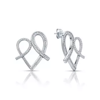 Серебряные серьги с фианитами