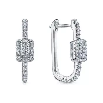 Серебряные серьги с фианитами