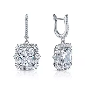 Серебряные серьги с фианитами