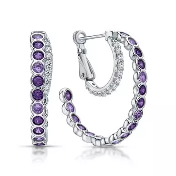 Серебряные серьги с фианитами