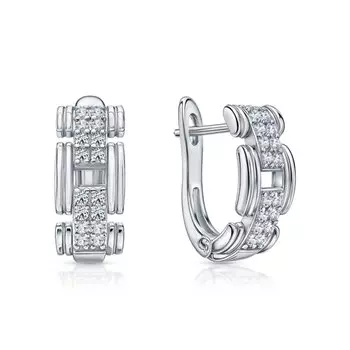 Серебряные серьги с фианитами