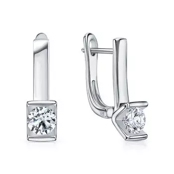 Серебряные серьги с фианитами