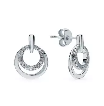 Серебряные серьги с фианитами