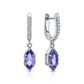 Серебряные серьги с фианитами