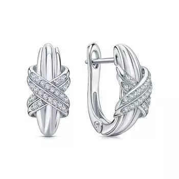 Серебряные серьги с фианитами
