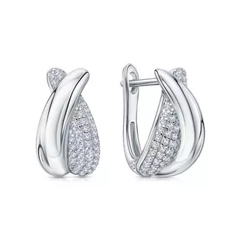 Серебряные серьги с фианитами