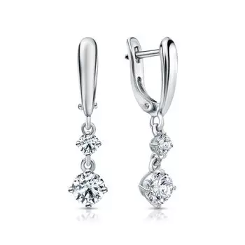 Серебряные серьги с фианитами