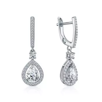 Серебряные серьги с фианитами