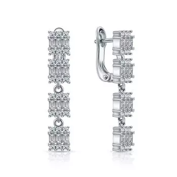 Серебряные серьги с фианитами