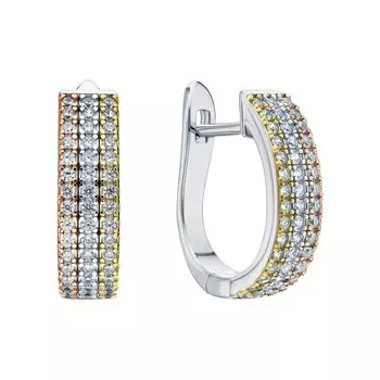 Серебряные серьги с фианитами