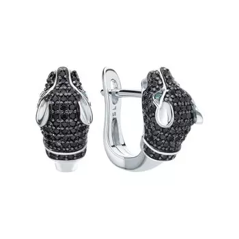 Серебряные серьги с фианитами