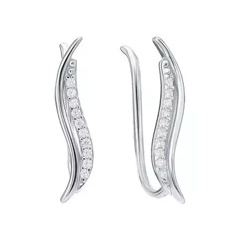 Серебряные серьги с фианитами