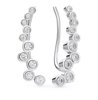 Серебряные серьги с фианитами