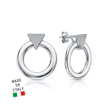 Серебряные серьги с фианитами