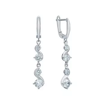 Серебряные серьги с фианитами