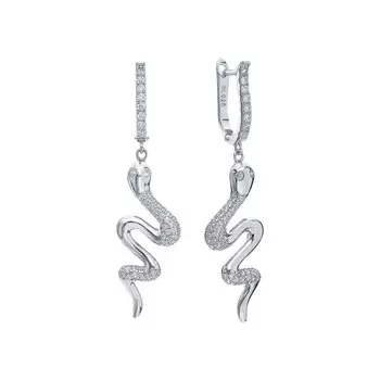 Серебряные серьги с фианитами