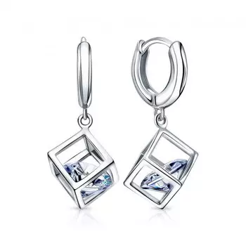 Серебряные серьги с фианитами