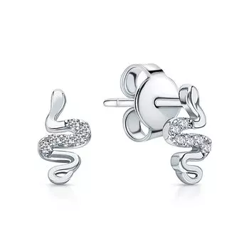 Серебряные серьги с фианитами