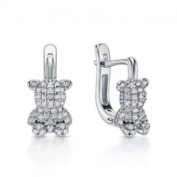 Серебряные серьги с фианитами