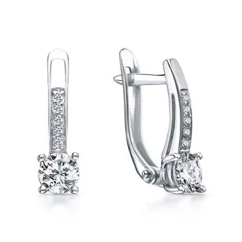 Серебряные серьги с фианитами